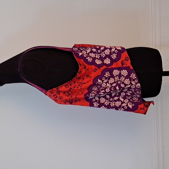 NWOT RACHEL ZOE purple and red tank/halter style top; Size L - Picture 2 of 6